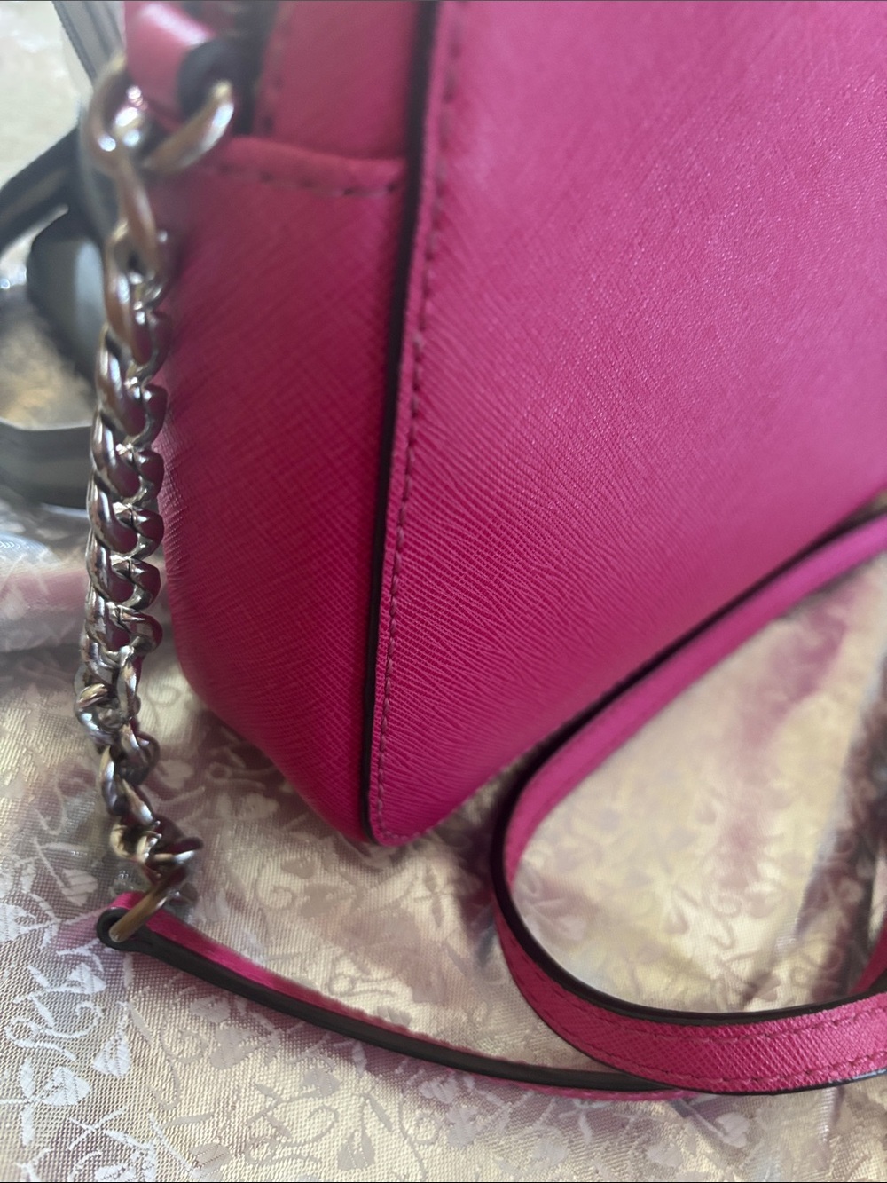 Michael Kors Magenta Saffiano Crossbody Bag - Picture 5 of 5